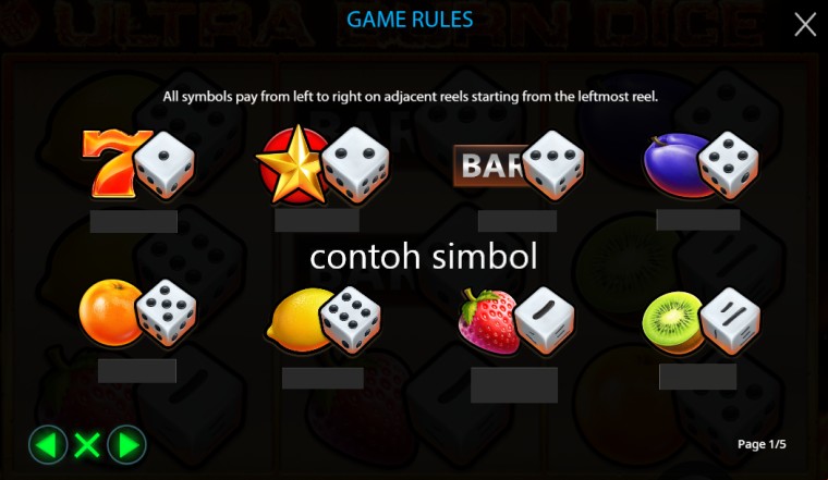 contoh simbol-simbol ultra burn dice